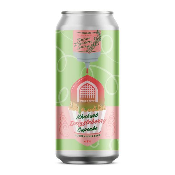Rhubarb Drizzleberry Cupcake